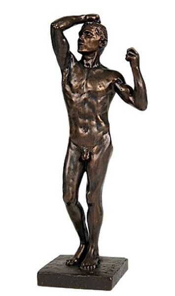 Age Of Bronze By Rodin Replica Sculpture exhibiting male nude museum